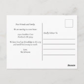 住所モダンの告別変更ホームルーム ポストカード (裏面)