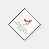 住所モダンの変更鍵とハイヒール スタンダードカクテルナプキン (角)