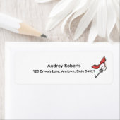 住所モダンの変更鍵とハイヒール ラベル (インサイチュ)