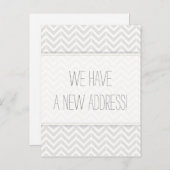 住所モダンの灰色と白の山形の変更 案内ポストカード (正面/裏面)