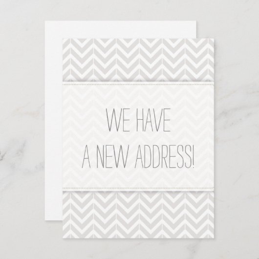 住所モダンの灰色と白の山形の変更 案内ポストカード (正面/裏面)