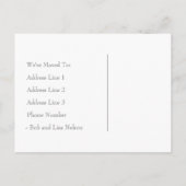 住所モダンの灰色と白の山形の変更 案内ポストカード (裏面)