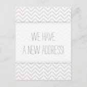 住所モダンの灰色と白の山形の変更 案内ポストカード (正面)