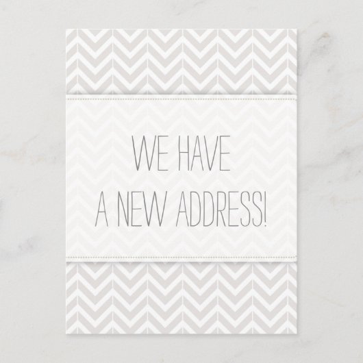 住所モダンの灰色と白の山形の変更 案内ポストカード (正面)