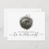 住所モダンの移動告知の変更をネスト 案内ポストカード (正面/裏面)