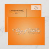 住所モダンはがきのオレンジ色の変更 案内ポストカード (正面/裏面)