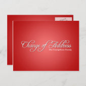 住所モダンはがきの赤変更 案内ポストカード (正面/裏面)