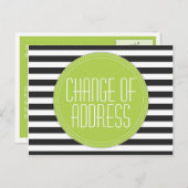 住所モダンストライプのはがきの変更 案内ポストカード (正面/裏面)