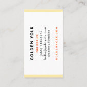 住所モダン付きカスタム卵販売業者会社名 名刺 (裏面)