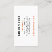 住所モダン付きカスタム卵販売業者会社名 名刺 (裏面)