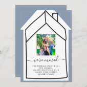 住所モダン写真の移動の変更 案内状 (正面/裏面)