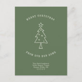 住所モダン変更シンプルクリスマスツリー移動 シーズンポストカード (正面)