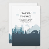 住所モダン引っ越しましたの変更 案内状 (正面/裏面)