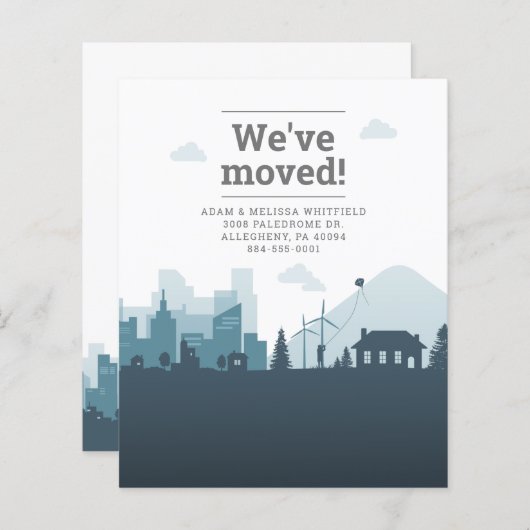 住所モダン引っ越しました移動の予算変更 (正面/裏面)