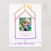 住所モダン引越アナウンスの新しい住宅変更 案内ポストカード (正面)