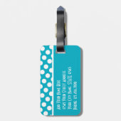住所モダン/電話付き水玉模様パターン ラゲッジタグ (裏面縦)