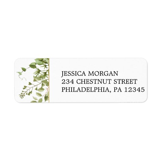 住所ラベル ウッドランド グリーン ラベル (正面)