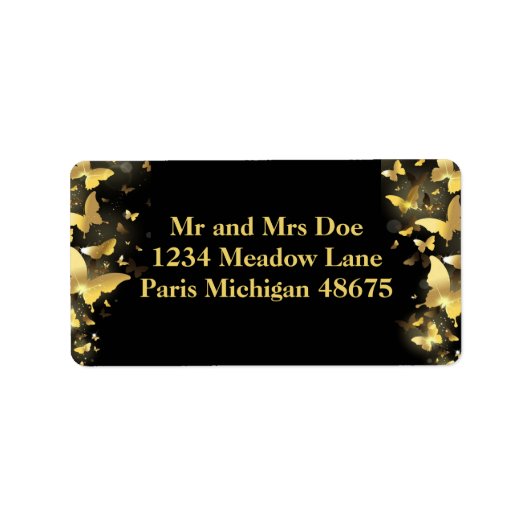 住所ラベル/蝶 ラベル (正面)