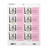 住所リターンラベルホワイトテディベアフローラ ラベル (フルシート)