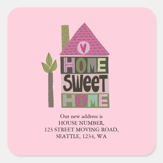 住所レタリングの変更を移しお洒落た スクエアシール (正面)