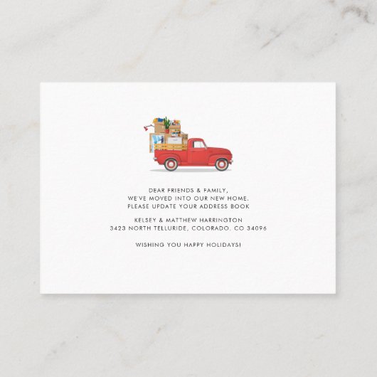 住所レッドトラックの休日の変更を移動 名刺 (裏面)