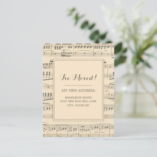 住所ヴィンテージアンティーク楽譜の変更 ポストカード (スタンド正面)