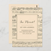 住所ヴィンテージアンティーク楽譜の変更 ポストカード (正面/裏面)