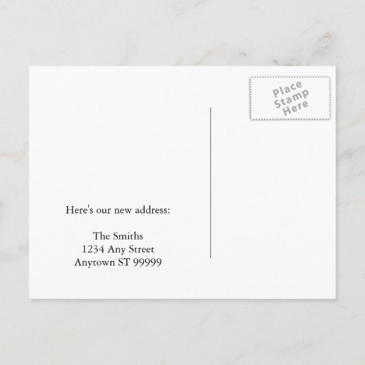 住所変更のおもしろい余地 案内ポストカード (裏面)