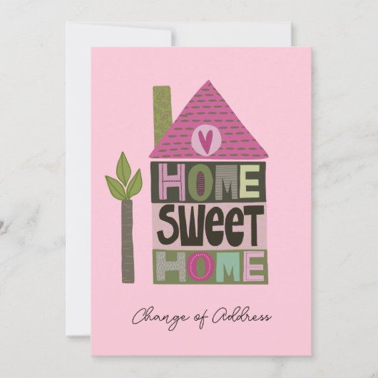住所変更のお知らせ かわいい文字 案内状 (正面)