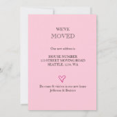 住所変更のお知らせ かわいい文字 案内状 (裏面)