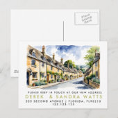 住所変更のお知らせ、コッツウォルドに移動しました 案内ポストカード (正面/裏面)