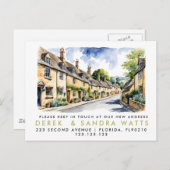 住所変更のお知らせ、コッツウォルドに移動 案内ポストカード (正面/裏面)