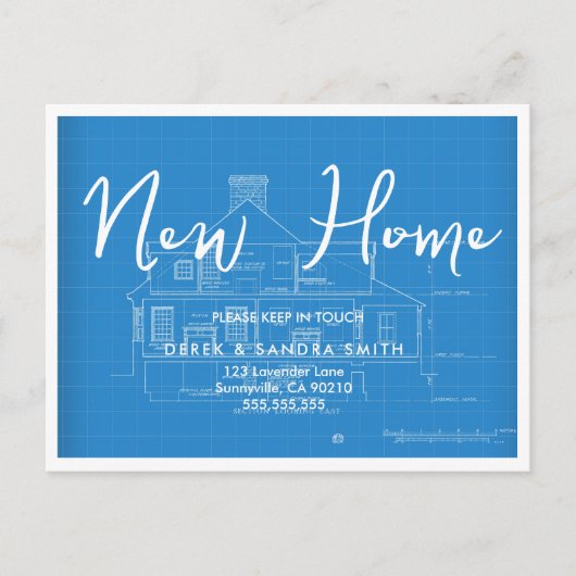 住所変更のお知らせ 事務所を移転しました Blueprint Architect 案内ポストカード (正面)