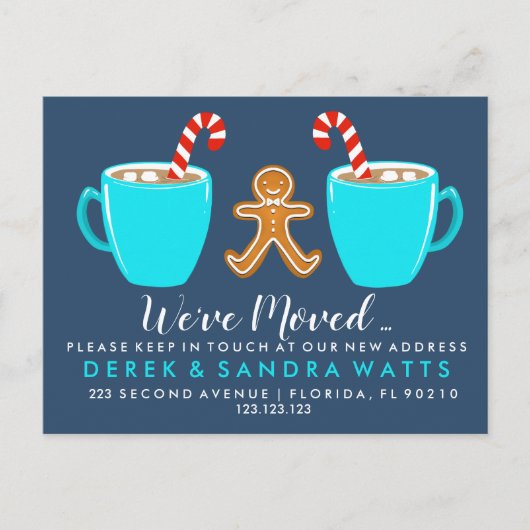 住所変更のお知らせ 引っ越しました クリスマス アンノ 案内ポストカード (正面)