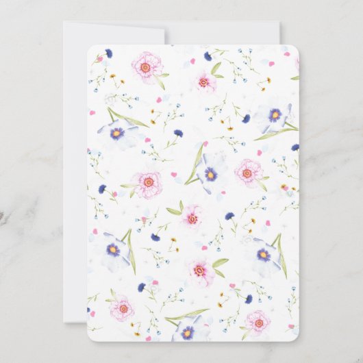 住所変更のお知らせ　花と蝶のデザイン 案内状 (裏面)