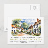 住所変更のお知らせ, 転居のご案内 村 案内ポストカード (正面/裏面)