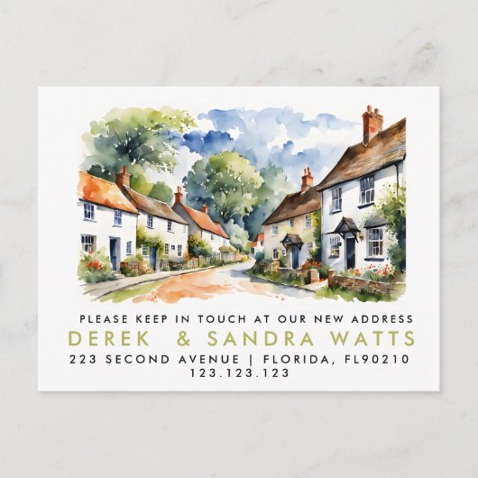 住所変更のお知らせ, 転居のご案内 村 案内ポストカード (正面)