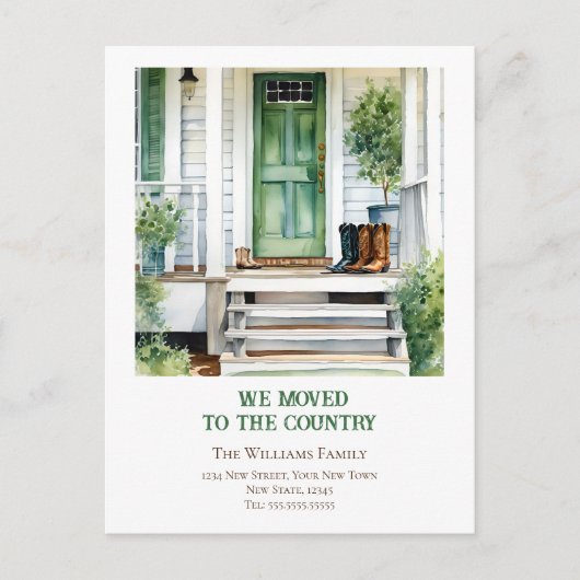住所変更のファームハウスの移転発表 ポストカード (正面)