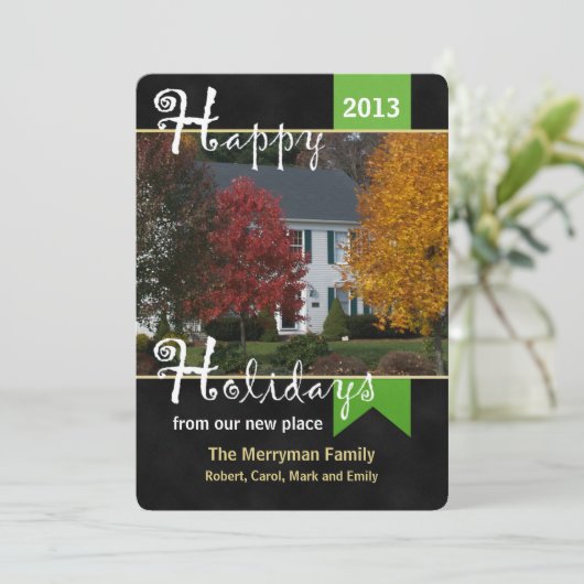 住所変更クリスマスカード フォト付き シーズンカード (スタンド正面)