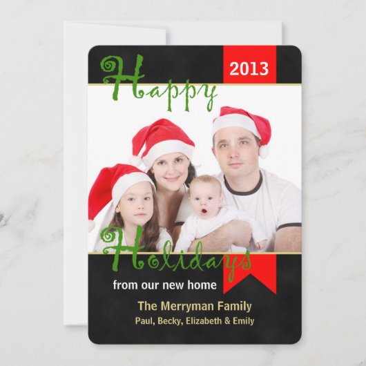 住所変更クリスマスカード フォト シーズンカード (正面)