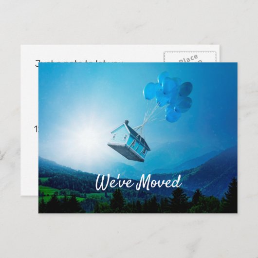 住所変更バルーンハウスポストカード 案内ポストカード (正面/裏面)