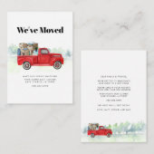 住所変更レッドトラックの移動告知 ノートカード (正面/裏面)