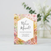 住所変更水彩花葉書 ポストカード (スタンド正面)