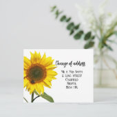 住所変更 おしゃれなひまわり ポストカード (スタンド正面)