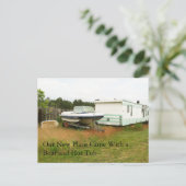 住所変更：ボートとホットタブ 案内ポストカード (スタンド正面)