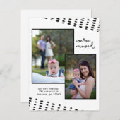 住所変更 二重 写真追加 ブラック&ホワイト 案内ポストカード (正面/裏面)