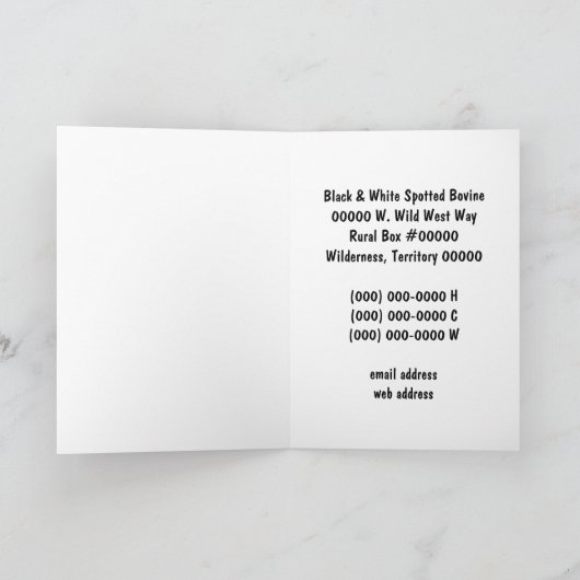 住所変更 – 牛 案内状 (内部)