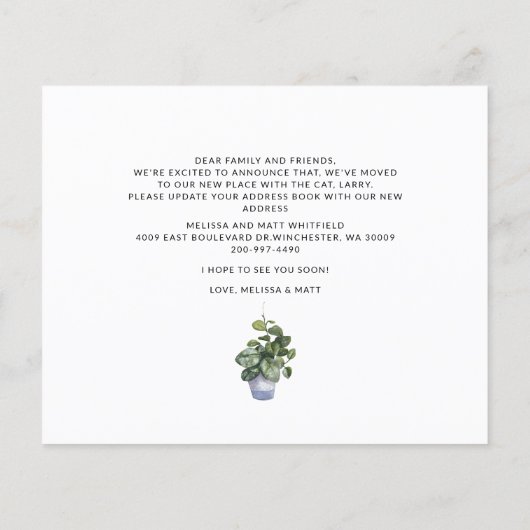 住所変更Boho引越し告知 (裏面)