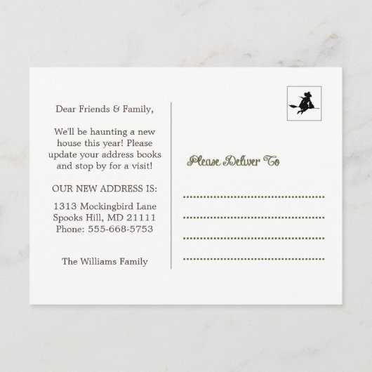 住所幽霊のよく出るはがきの変更 案内ポストカード (裏面)