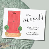 住所引っ越しました赤ドア水色の変更 案内状